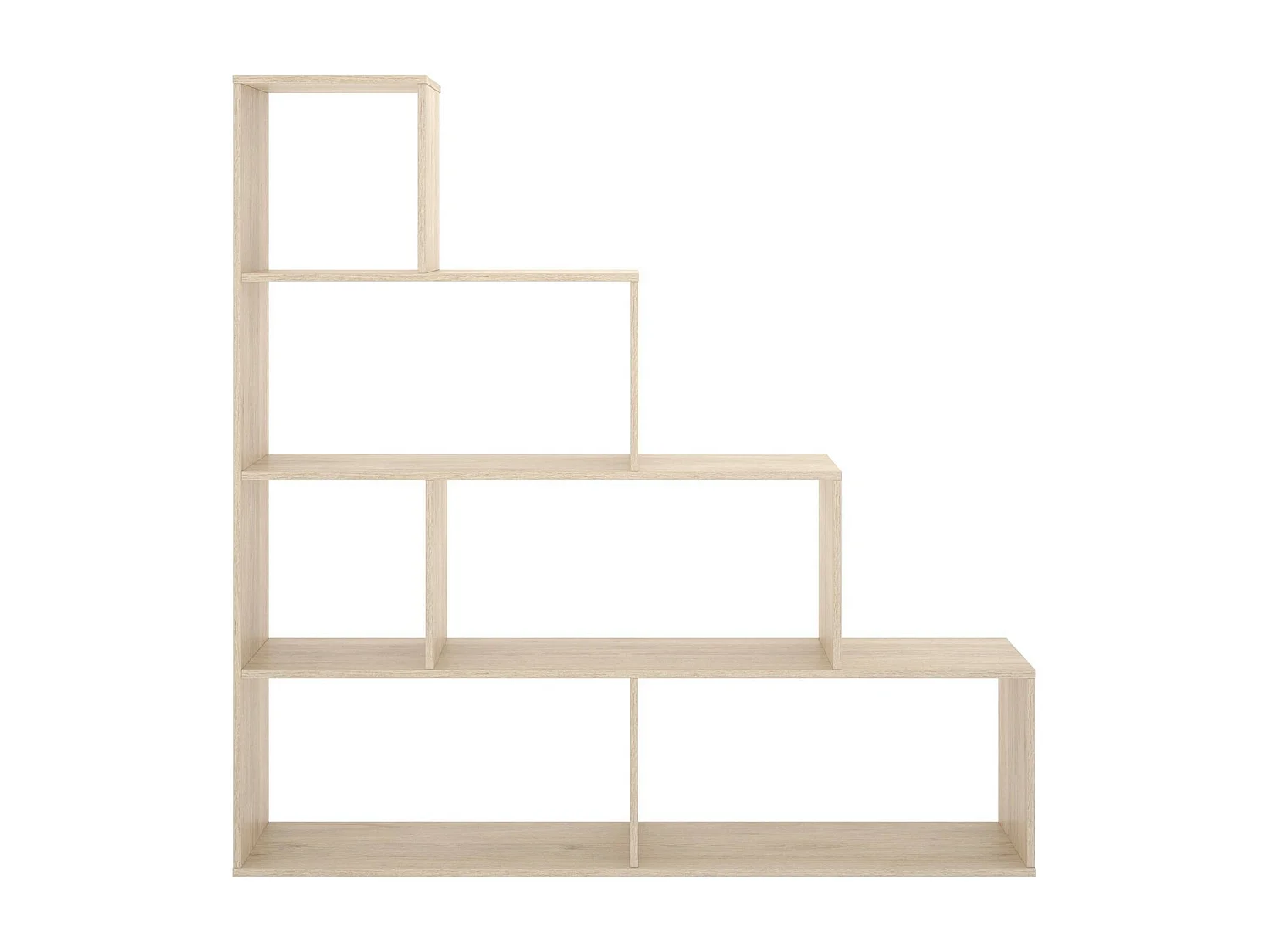 Bücherregal Dmorr, Doppelseitiges Bücherregal mit 6 Einlegeböden, Trennregal mit Bürofächern, 145x29h145 cm, Eiche