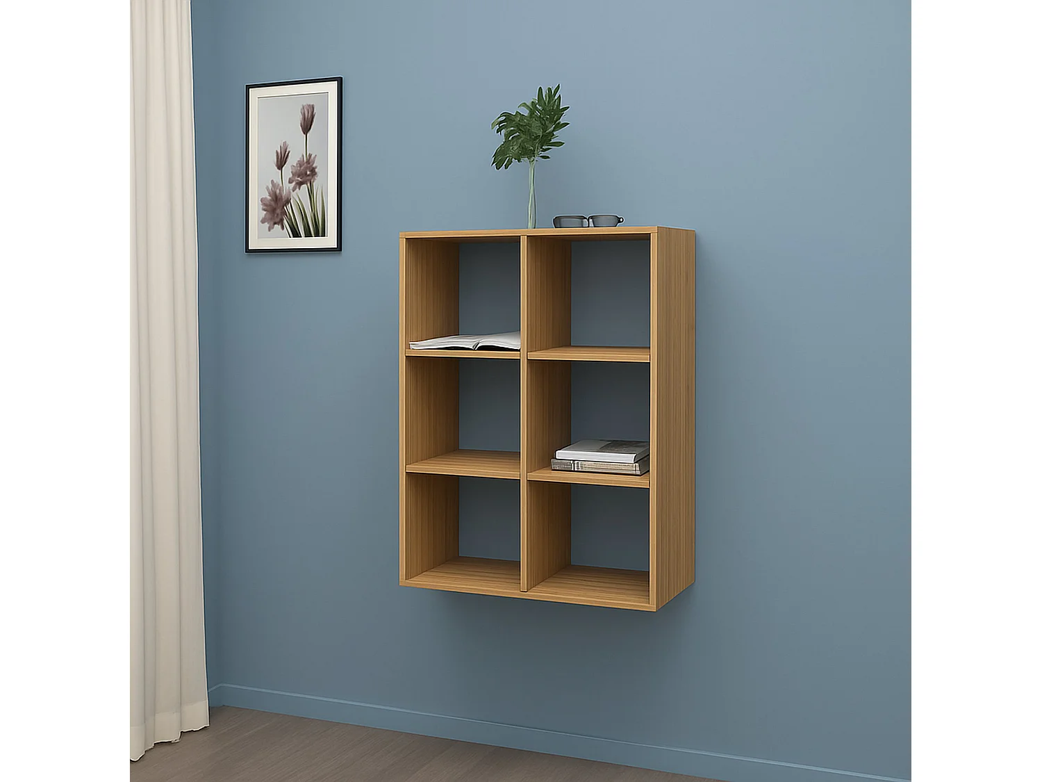 Bibliothèque Rodrigo, Meuble avec étagères, Bibliothèque de bureau, 100% Made in Italy, Chêne, 60x25h90 cm