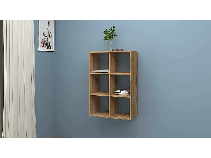 Rodrigo boekenkast, Kast met planken, Kantoorbibliotheek, 100% Made in Italy, Eikenhout, 60x25h90 cm