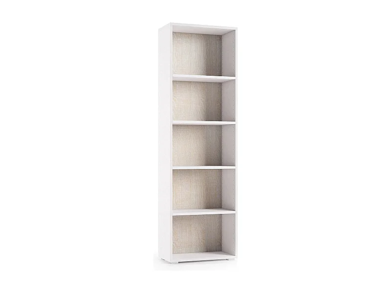 Dmora - Libreria Allevien, 60x30h195 cm, Bianco e Rovere