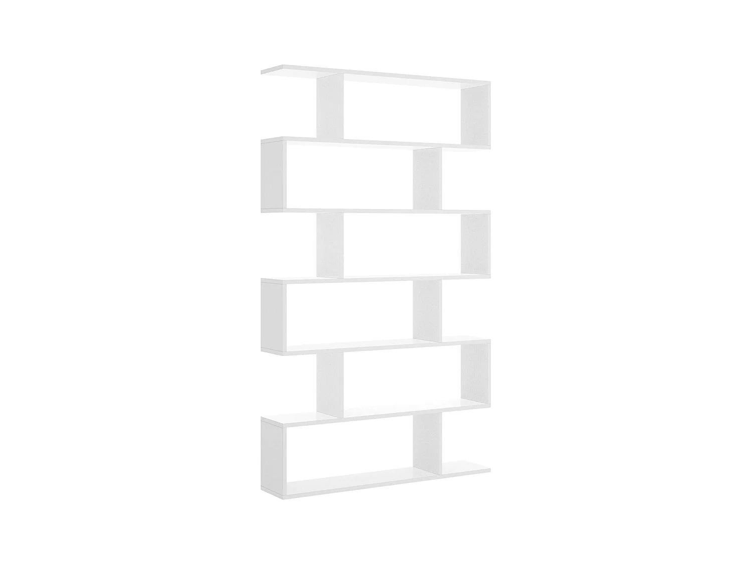Bibliothèque Misma, Etagère de bureau polyvalente, Bibliothèque avec 5 étagères, 80x25h190 cm, Blanc