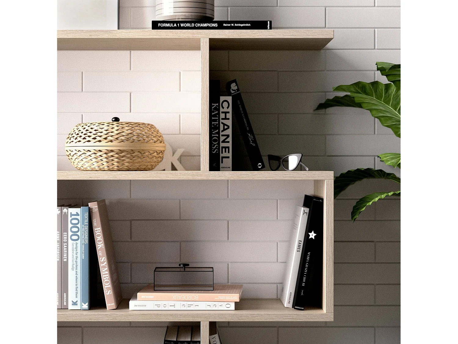 Bibliothèque Misone, Etagère de bureau polyvalente, Bibliothèque avec 3 étagères, 110x25h96 cm, Chêne