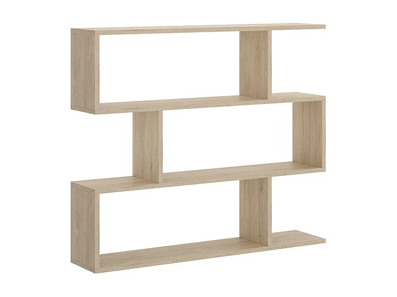 Misone boekenkast, Multifunctionele kantoorplank, Boekenkast met 3 planken, 110x25h96 cm, Eiken