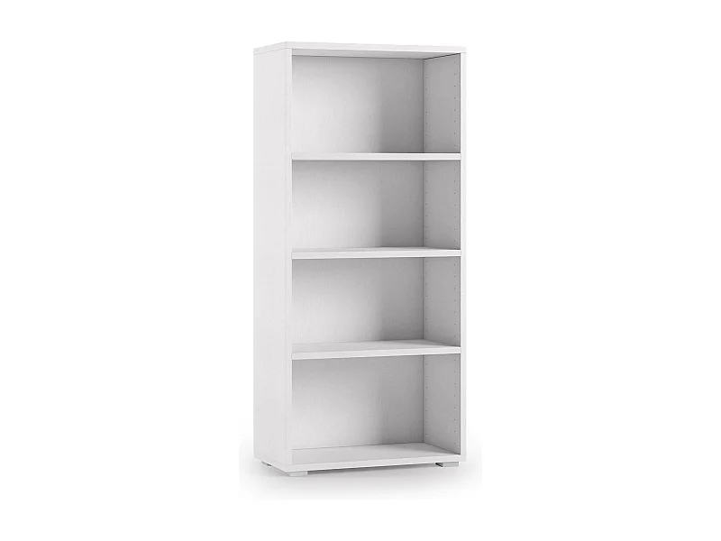 Estante Ddjuri, Biblioteca com 3 prateleiras ajustáveis, Estante para livros, Armário de parede com prateleiras, 100% Fabricado na Itália, 60x30h130 cm, Branco