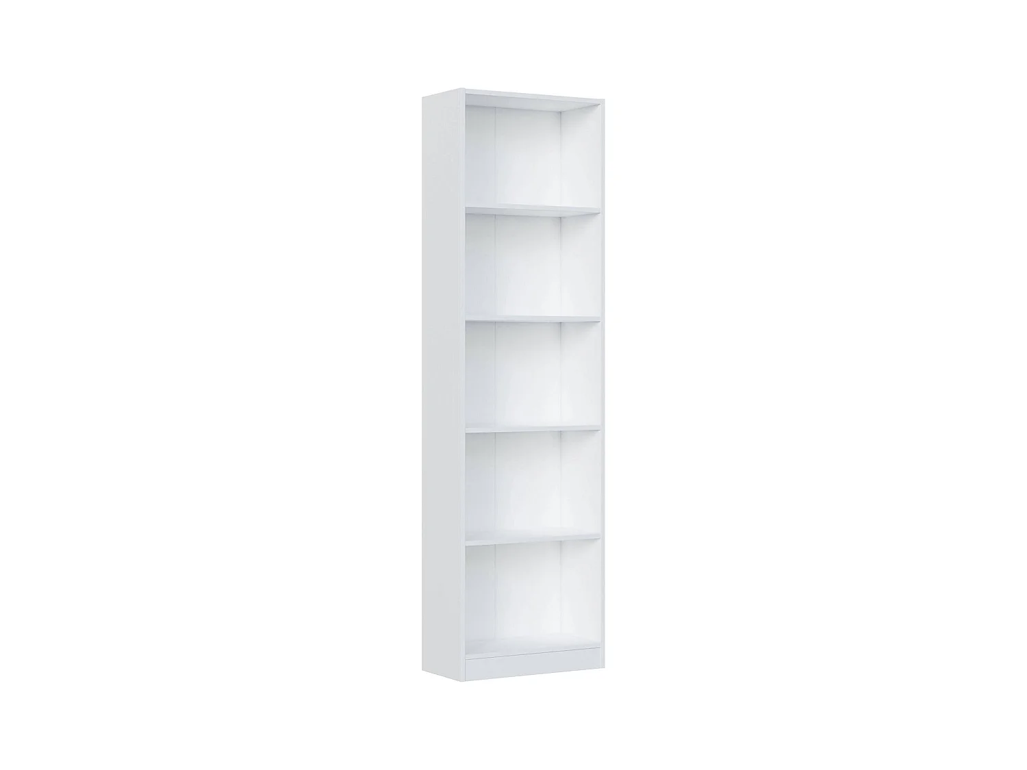 Buchhandlung Dmacagg, Hohes Bücherregal mit 5 Regalen, Büro- oder Schlafzimmerregal, Modernes Regal mit Fächern, 52x25h80 cm, WeiÃŸ