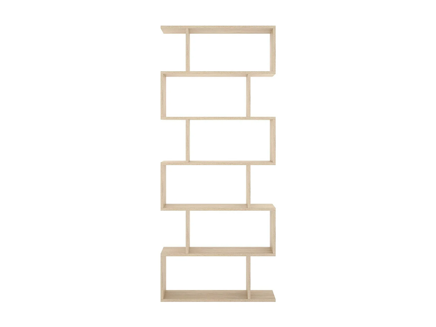 Misma boekenkast, Multifunctionele kantoorplank, Boekenkast met 6 planken, 80x25h190 cm, Eiken