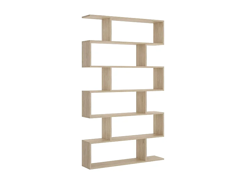 Dmora - Libreria Misma, Scaffale da ufficio multiuso, Mobile biblioteca portalibri a 6 ripiani, 80x25h190 cm, Rovere