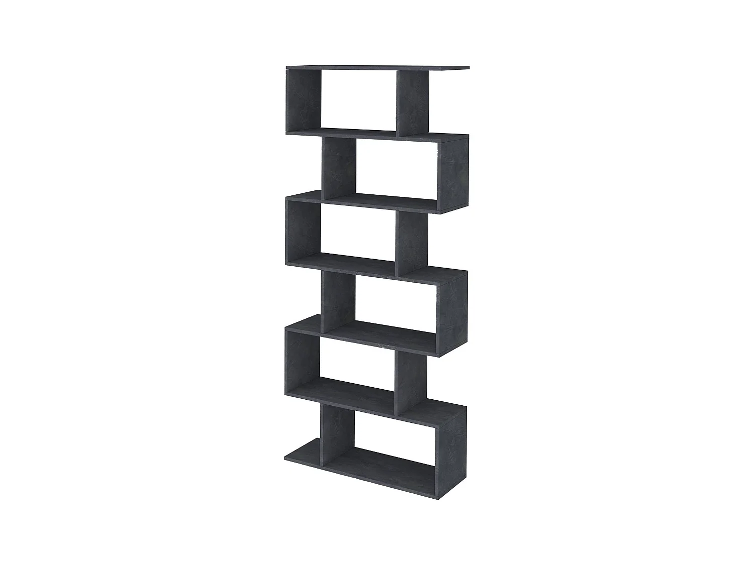 Bibliothèque Dgiovan, Meuble avec étagères, Bibliothèque de bureau, 100% Made in Italy, 80x25h192 cm, Ardoise