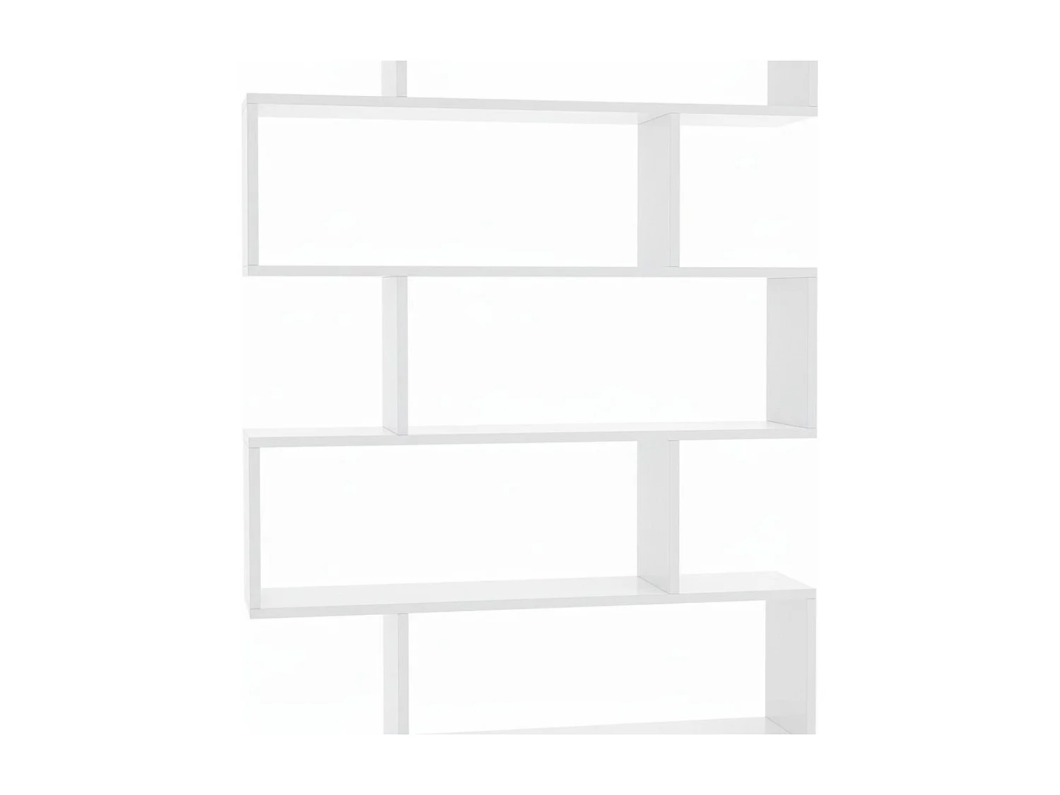 Bibliothèque Djorone, Etagère de bureau polyvalente, Bibliothèque avec 5 étagères, 80x25h190 cm, Blanc