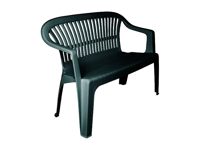 Gartenbank Eboli, Monoblock-Gartenbank, AuÃŸenbank, 100 % Made in Italy, 114x55h82 cm, Grün