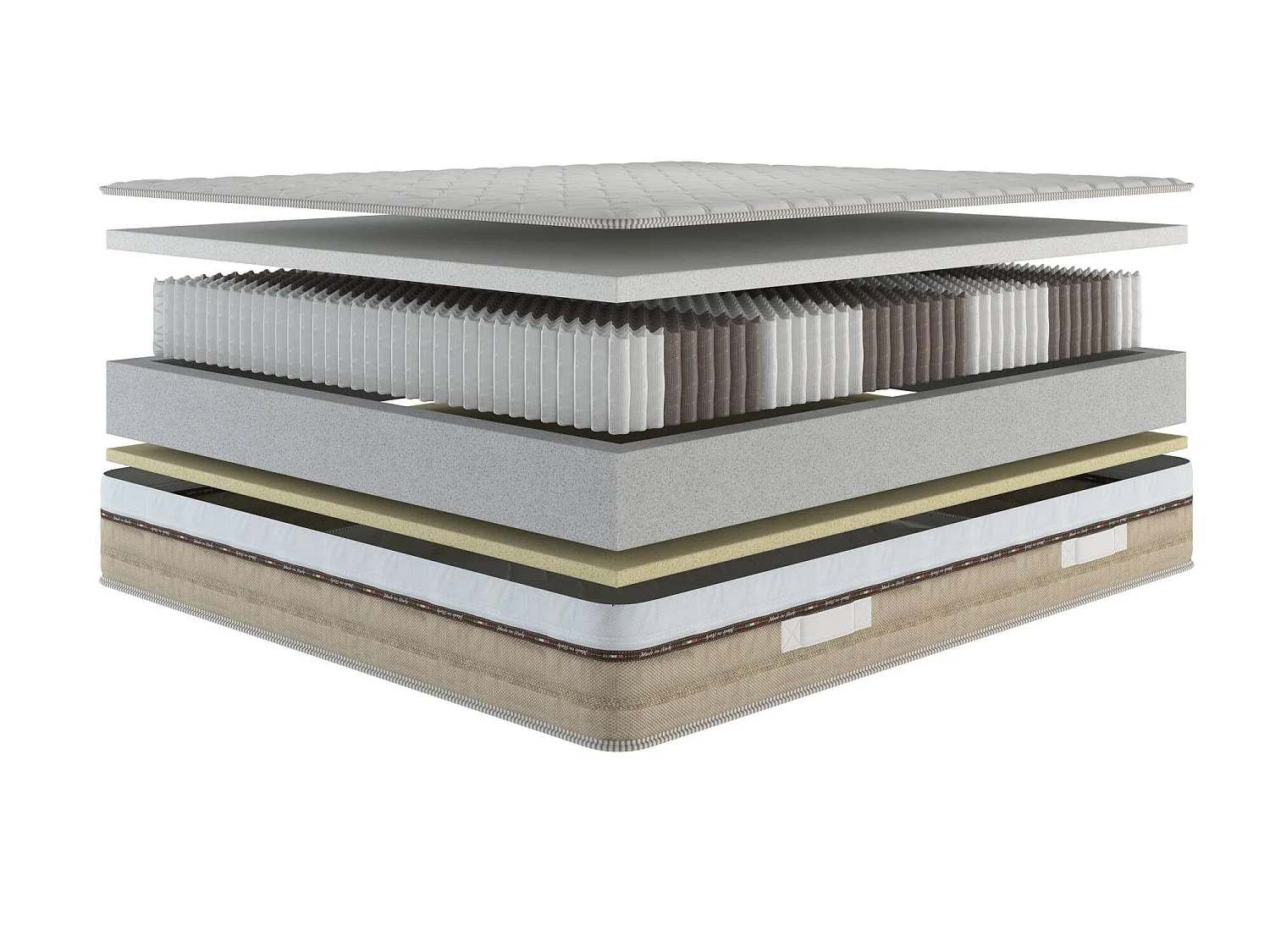 Colchão de solteiro Ophiuco, colchão Memory Foam, colchão ergonômico, colchão de molas ensacadas, 100% Fabricado na Itália, 90x200xh25 cm