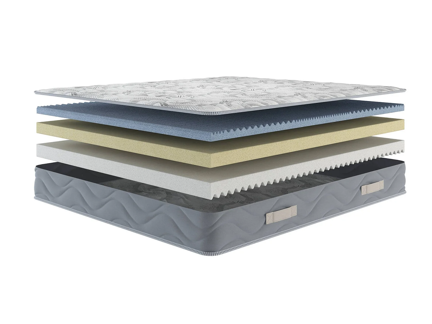 Talamo Italia Matras 120x200x25h cm Wit, Hardheidsgraad 7/10, Geschikt voor 120x200 cm Bed, "Twee-en-een-half-persoons"