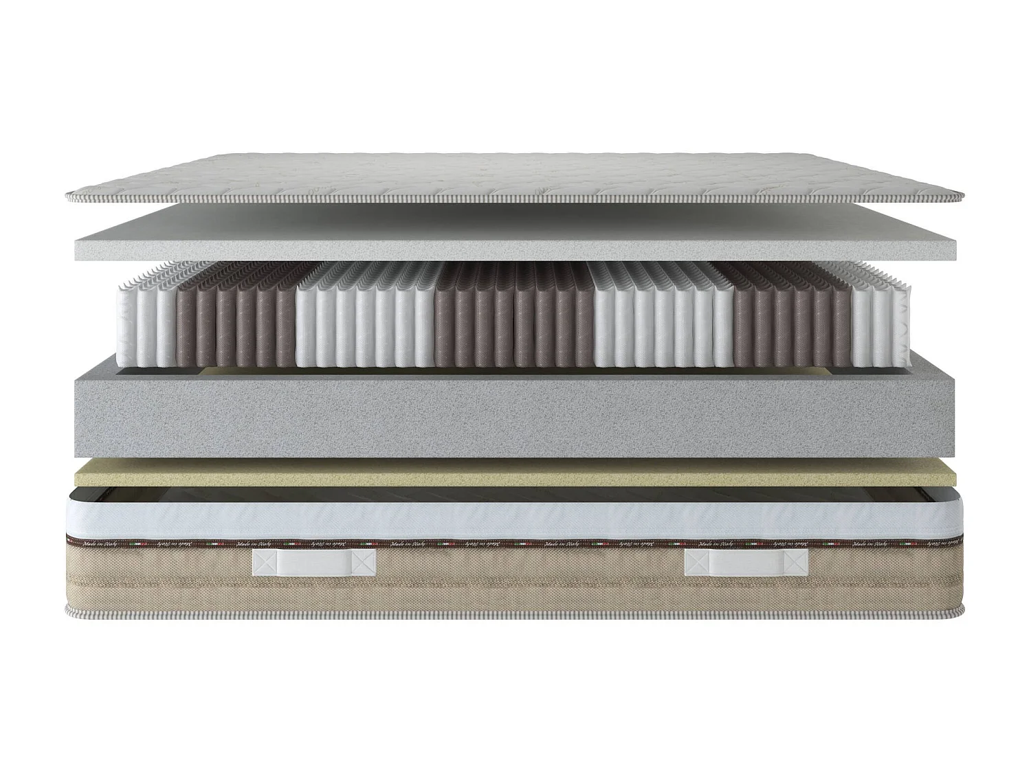 Matelas double Pandia, Matelas de haute qualité, Matelas ergonomique, Matelas à ressorts ensachés, 100% Made in Italy, 140x200xh25 cm