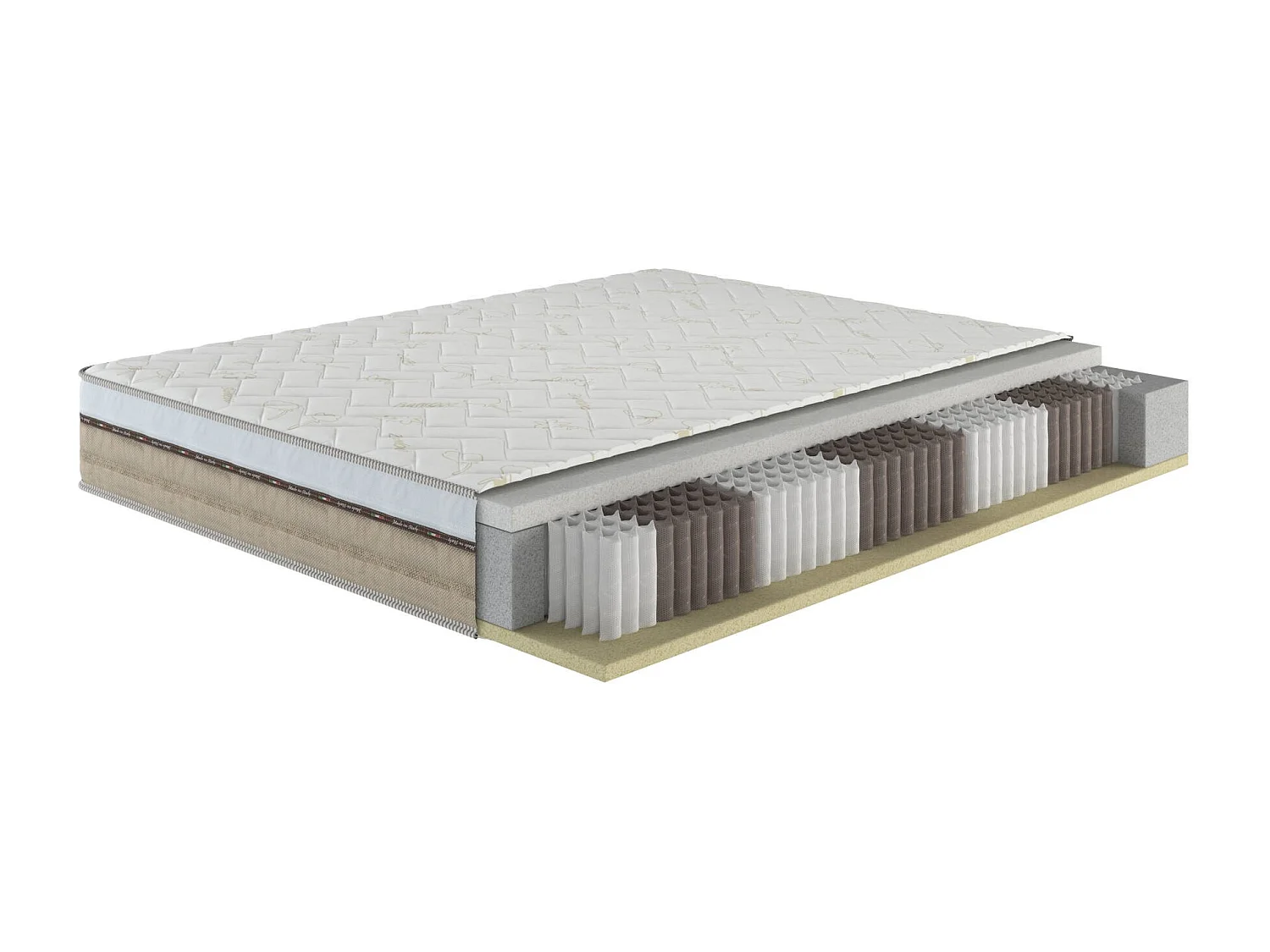 Matelas carré et demi Fenice, Matelas Memory Foam, Matelas ergonomique, Matelas à ressorts ensachés, 100% Made in Italy, 120x190xh25 cm