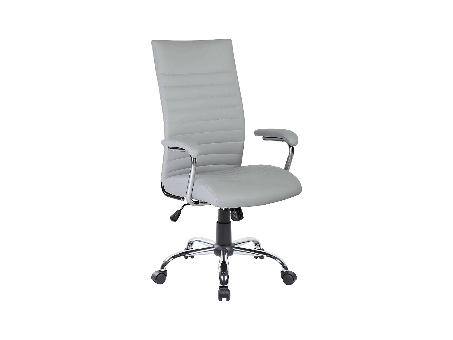 Chaise de bureau Geelong, Fauteuil présidentiel avec accoudoirs, Chaise de bureau ergonomique, 63x65h108/118 cm, Gris
