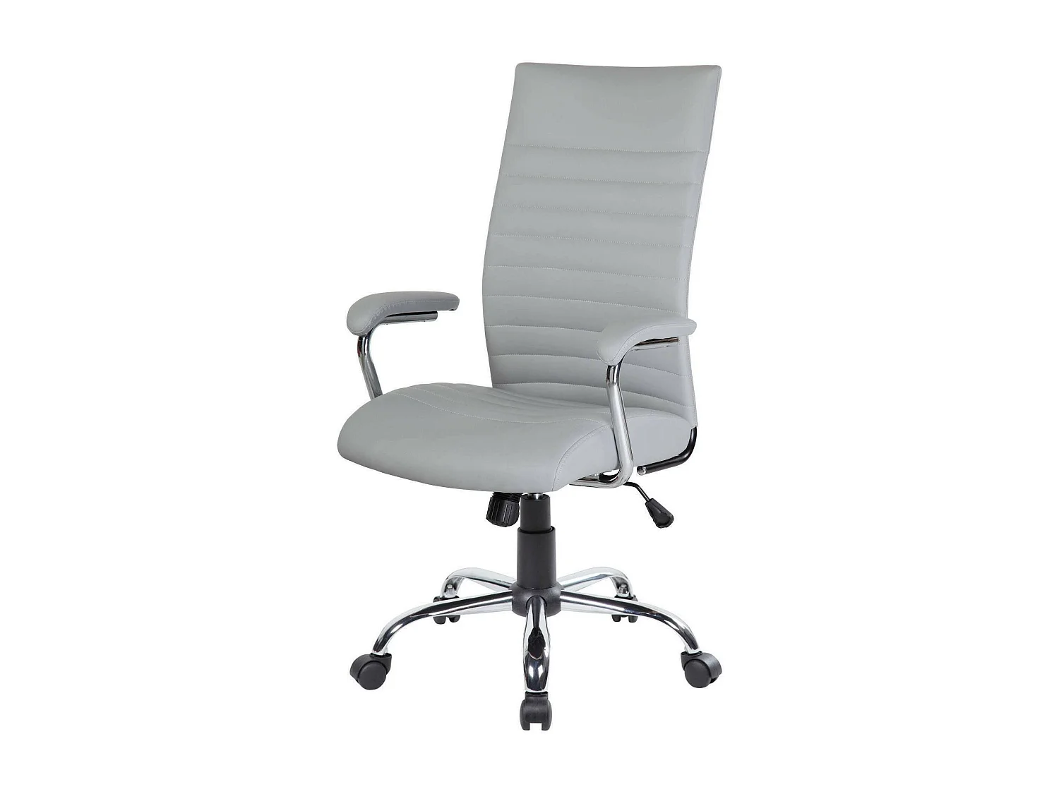 Geelong bureaustoel, Presidentiële fauteuil met armleuningen, Ergonomische bureaustoel, 63x65h108/118 cm, Grijs