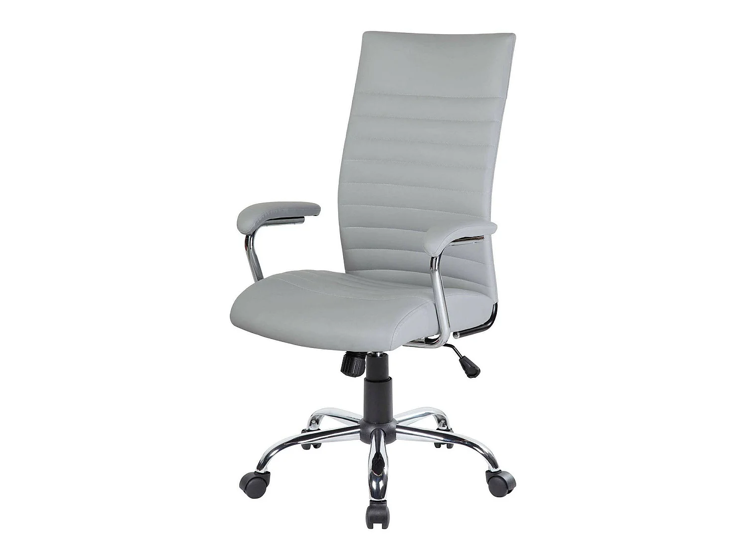 Chaise de bureau Geelong, Fauteuil présidentiel avec accoudoirs, Chaise de bureau ergonomique, 63x65h108/118 cm, Gris