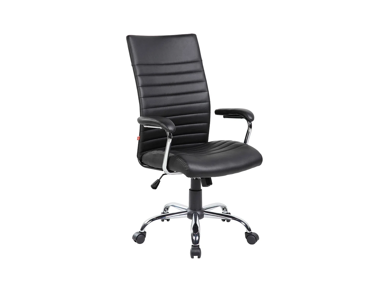 Chaise de bureau Geelong, Fauteuil présidentiel avec accoudoirs, Chaise de bureau ergonomique, 63x65h108/118 cm, Noir