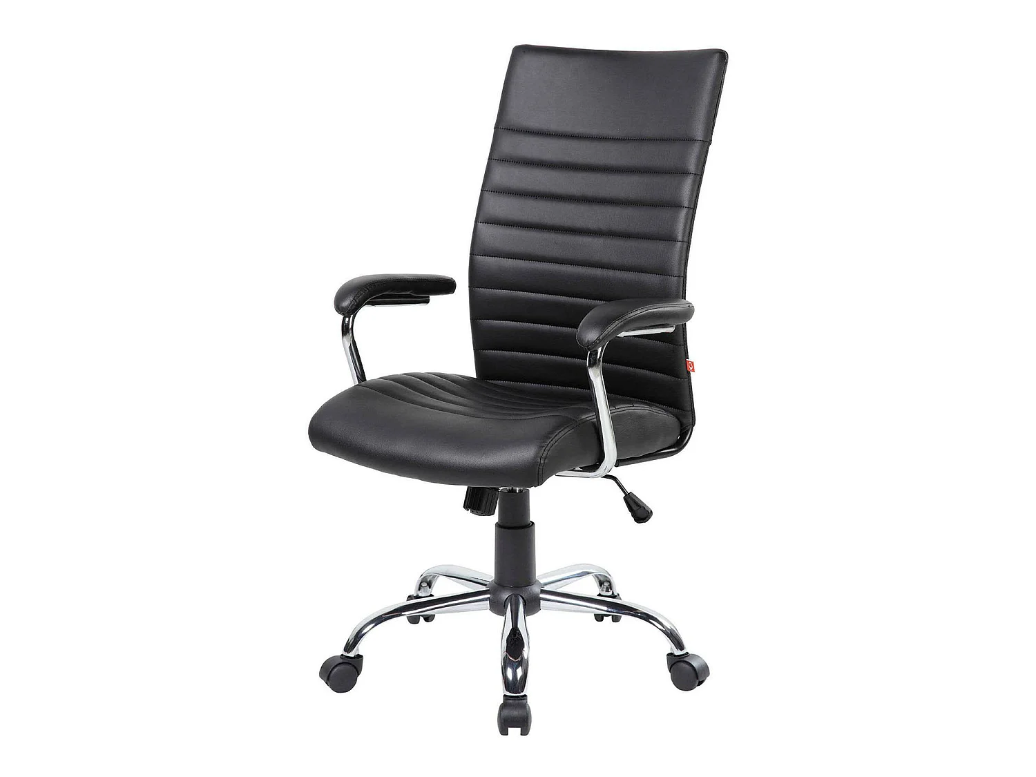 Chaise de bureau Geelong, Fauteuil présidentiel avec accoudoirs, Chaise de bureau ergonomique, 63x65h108/118 cm, Noir