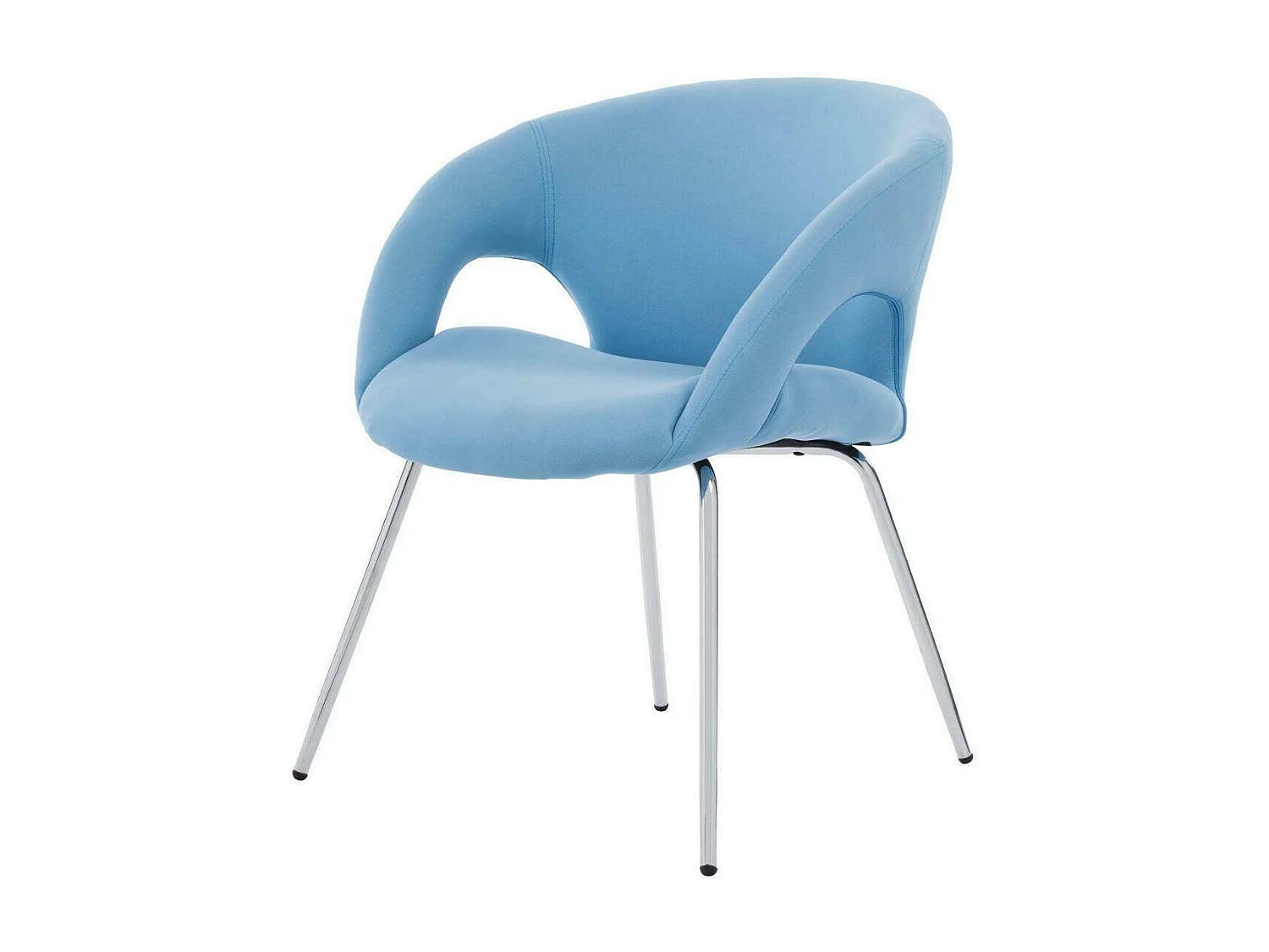 Chaise de bureau Bathurst, Chaise d'attente avec accoudoirs pour le bureau, Chaise d'attente ergonomique, 58x59h72 cm, Bleu clair