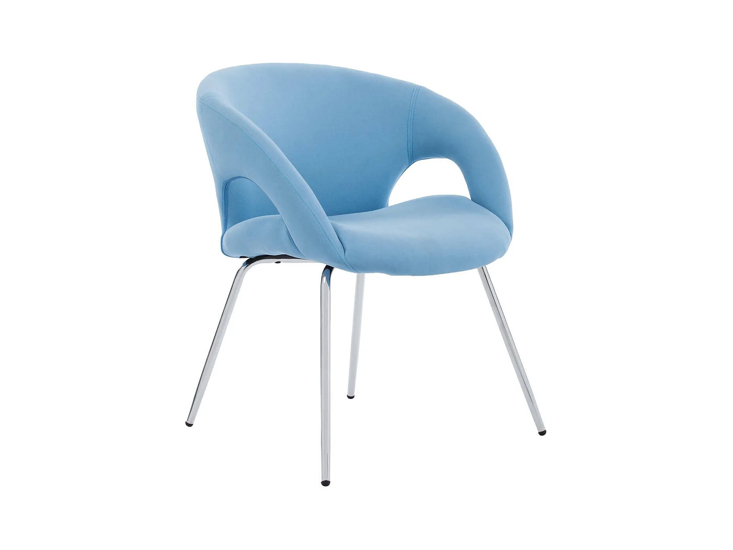 Chaise de bureau Bathurst, Chaise d'attente avec accoudoirs pour le bureau, Chaise d'attente ergonomique, 58x59h72 cm, Bleu clair