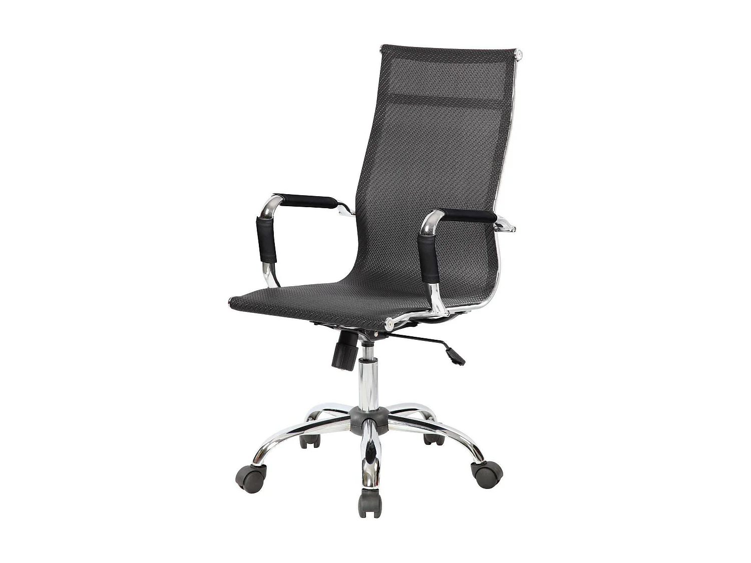 Chaise de bureau Bunbury, Chaise de direction avec accoudoirs, Chaise de bureau ergonomique, Noir, 63x54h106/116 cm