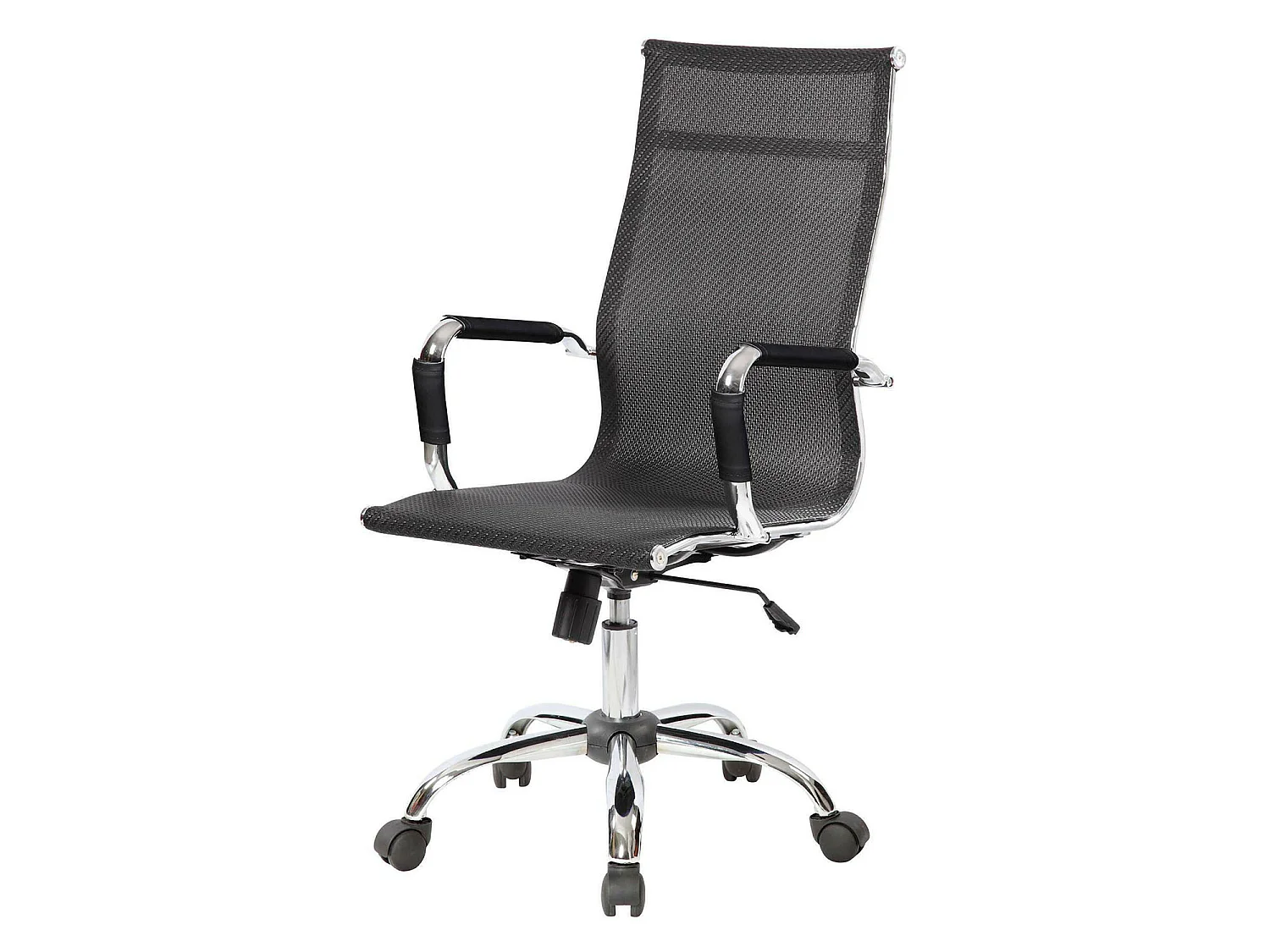 Chaise de bureau Bunbury, Chaise de direction avec accoudoirs, Chaise de bureau ergonomique, Noir, 63x54h106/116 cm