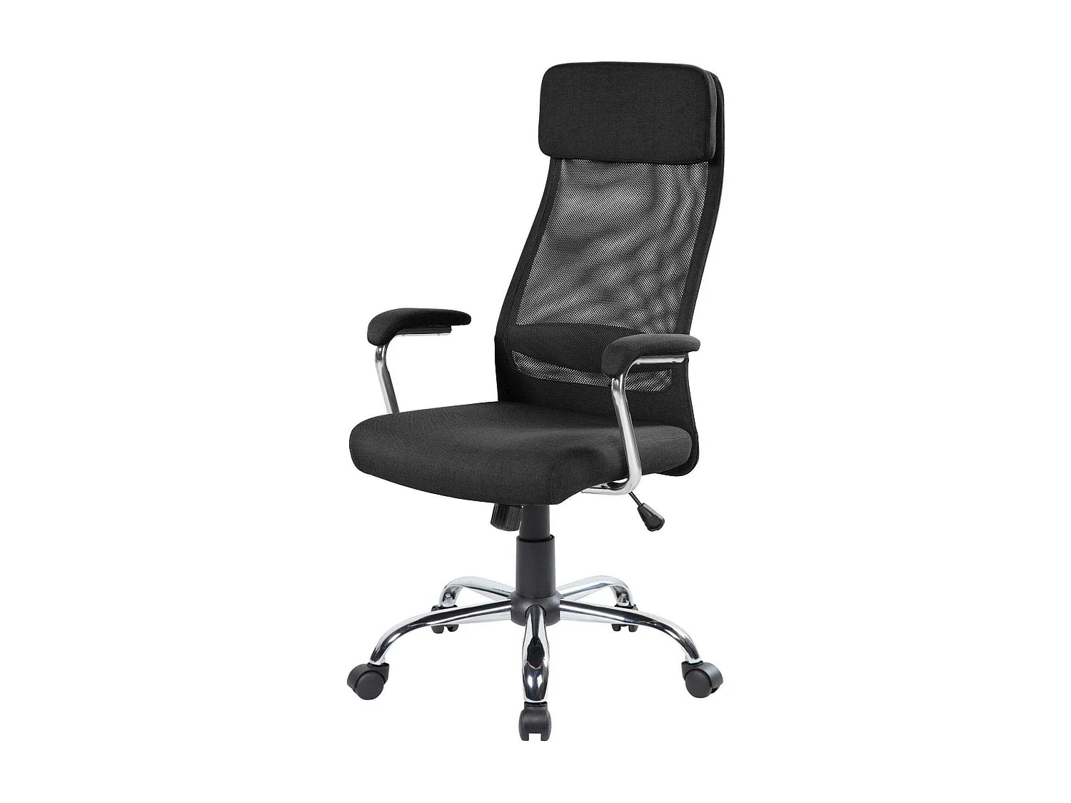 Bürostuhl Adel, Chefsessel mit Armlehnen, Ergonomischer Bürostuhl, 65x65h114/125 cm, schwarz
