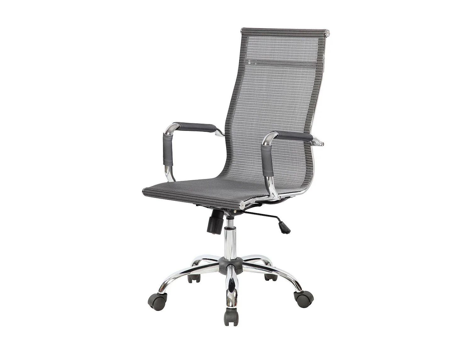 Cadeira de escritório Rockhampton, Poltrona executiva com braços, Cadeira de escritório ergonômica, Cinza, 63x54h106/116 cm