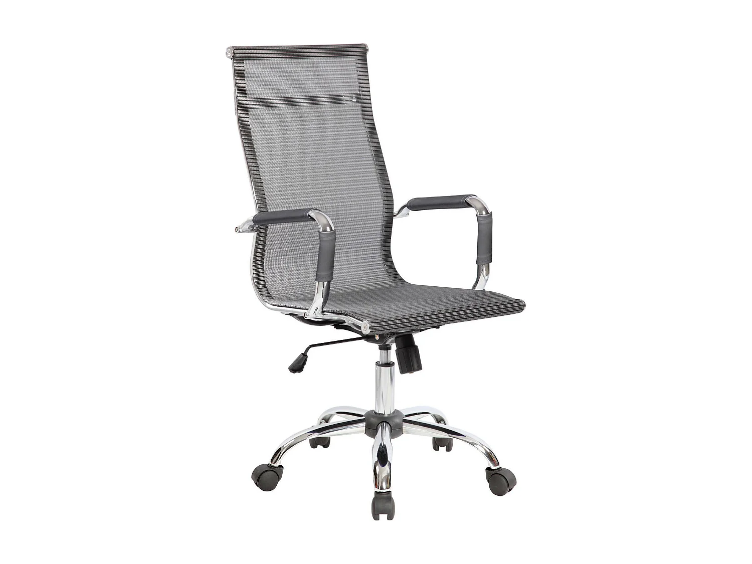 Chaise de bureau Rockhampton, Chaise de direction avec accoudoirs, Chaise de bureau ergonomique, Gris, 63x54h106/116 cm