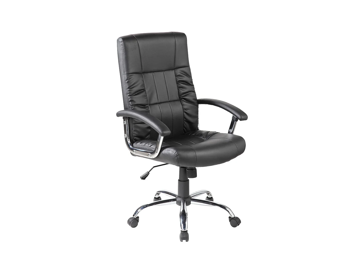 Melton bureaustoel, Executive fauteuil met armleuningen, Ergonomische bureaustoel, 69x64h106/116 cm, Zwart