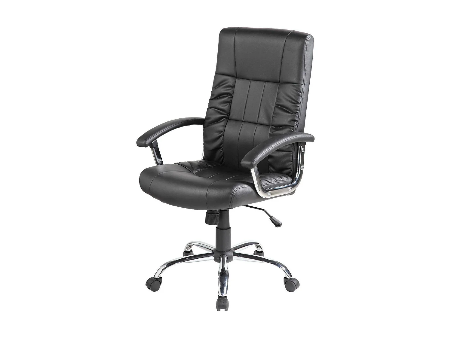 Chaise de bureau Melton, Chaise de direction avec accoudoirs, Chaise de bureau ergonomique, 69x64h106/116 cm, Noir