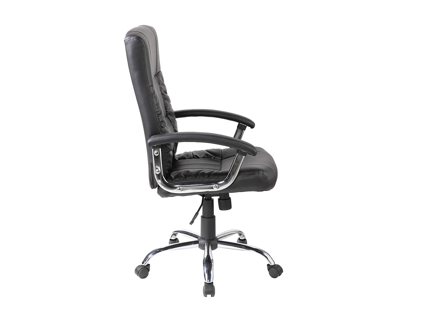 Bürostuhl Melton, Chefsessel mit Armlehnen, Ergonomischer Bürostuhl, 69x64h106/116 cm, Schwarz