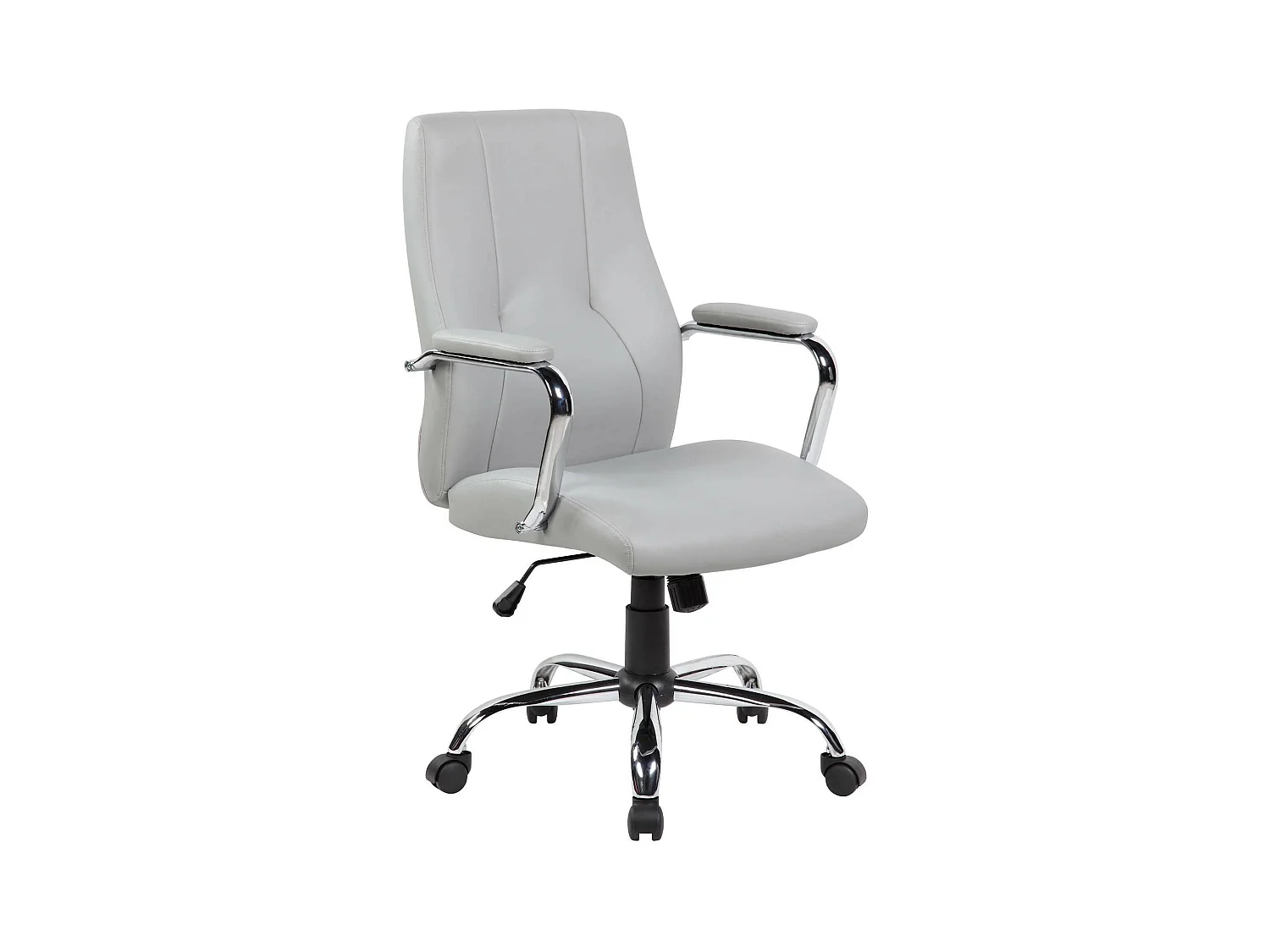 Chaise de bureau Hobart, Chaise de direction avec accoudoirs, Chaise de bureau ergonomique, 64x58h101/111 cm, Gris