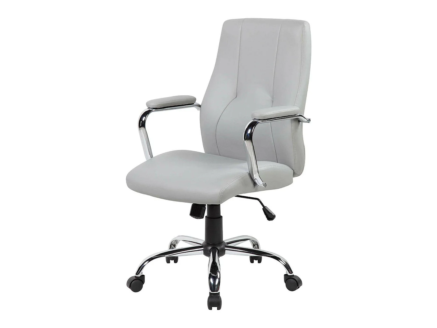 Chaise de bureau Hobart, Chaise de direction avec accoudoirs, Chaise de bureau ergonomique, 64x58h101/111 cm, Gris