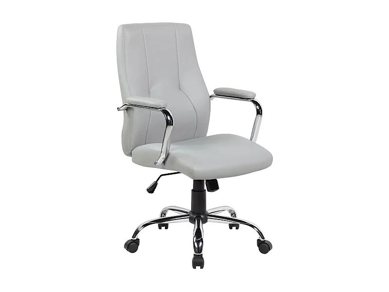 Chaise de bureau Hobart, Chaise de direction avec accoudoirs, Chaise de bureau ergonomique, 64x58h101/111 cm, Gris