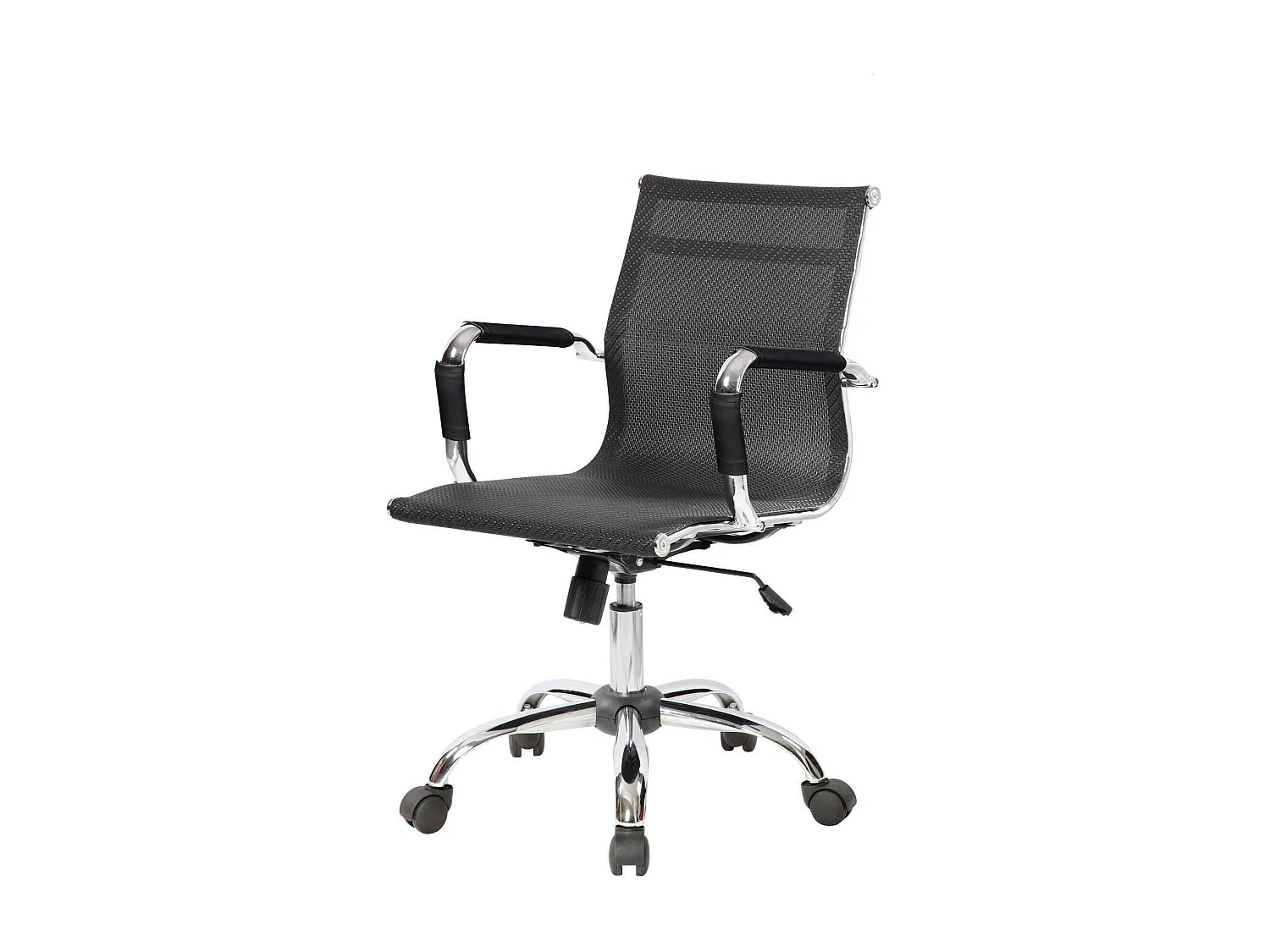 Chaise de bureau Bunbury, Chaise de direction avec accoudoirs, Chaise de bureau ergonomique, Noir, 62x54h92/102 cm