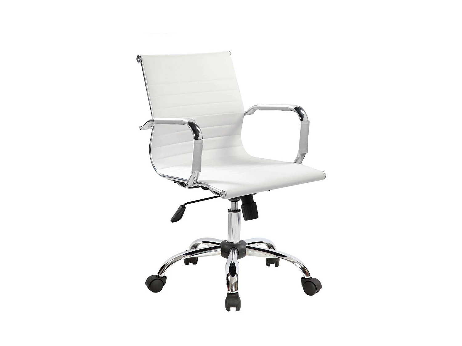 Chaise de bureau Omaramam\, Chaise de direction avec accoudoirs, Chaise de bureau ergonomique, Blanc, 62x54h92/102 cm