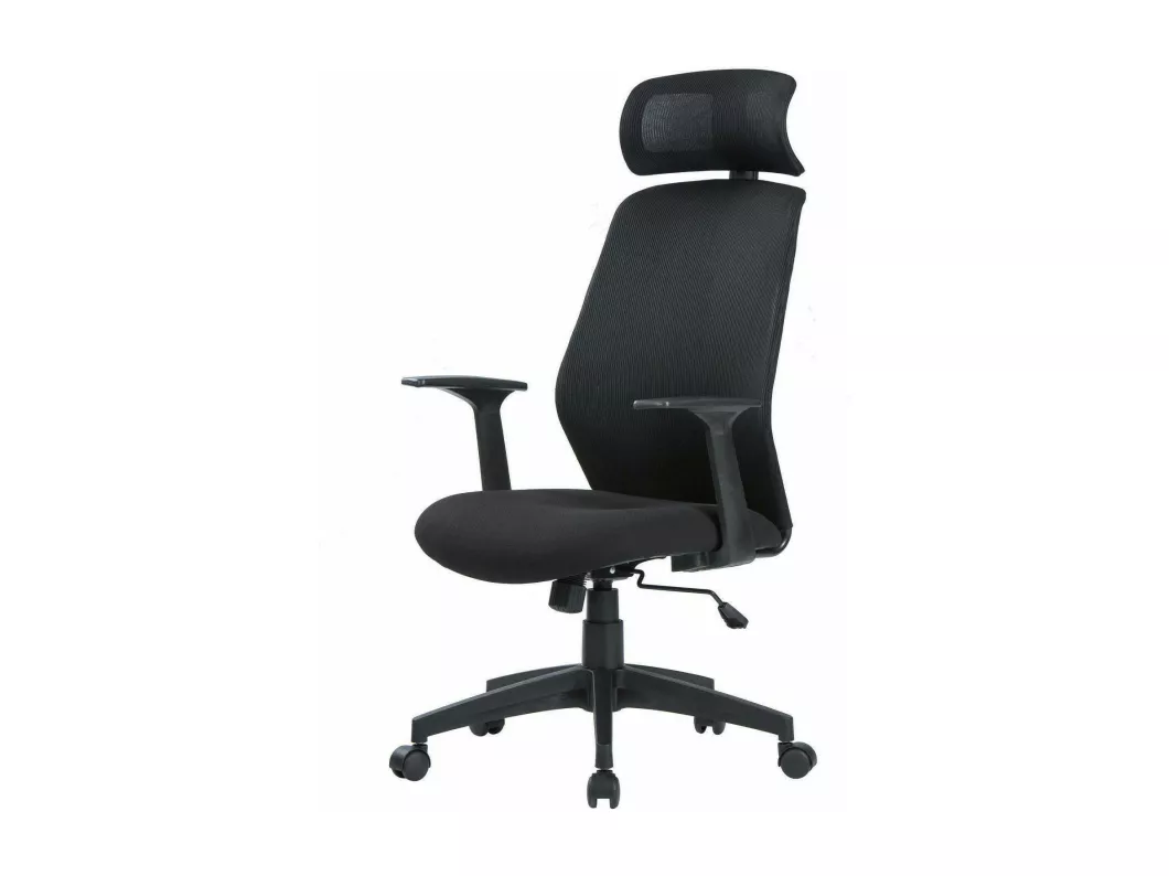 Kauf Unique Bürostuhl Brisbane, Präsidentensessel mit Armlehnen und Kopfstütze, Ergonomischer Bürostuhl, 63x62h117/126 cm, Schwarz