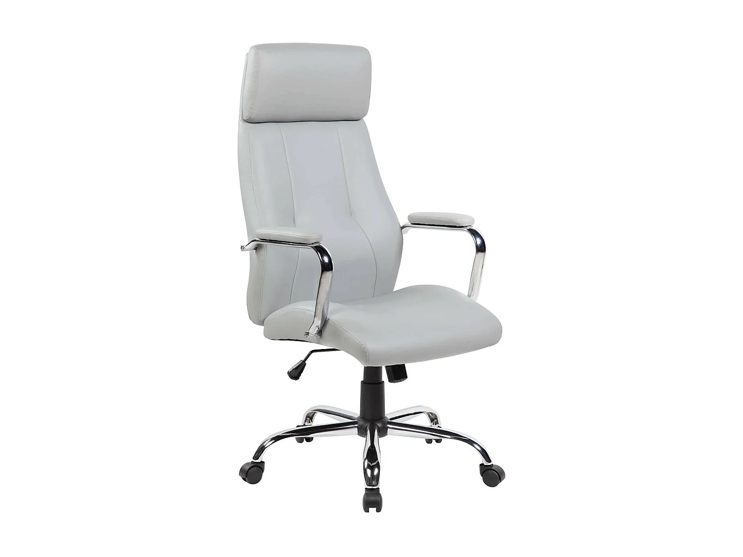 Cairns bureaustoel, Presidentiële fauteuil met armleuningen, Ergonomische bureaustoel, 66x62h121/131 cm, Grijs