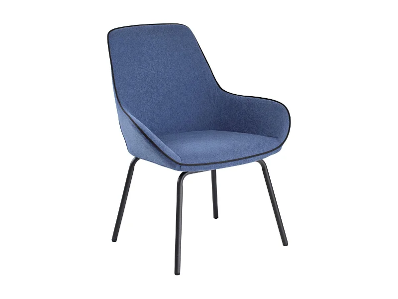 Cadeira de escritório Mackay, Assento para sala de espera de escritório, Assento de espera ergonômico, 66x59h90 cm, Azul