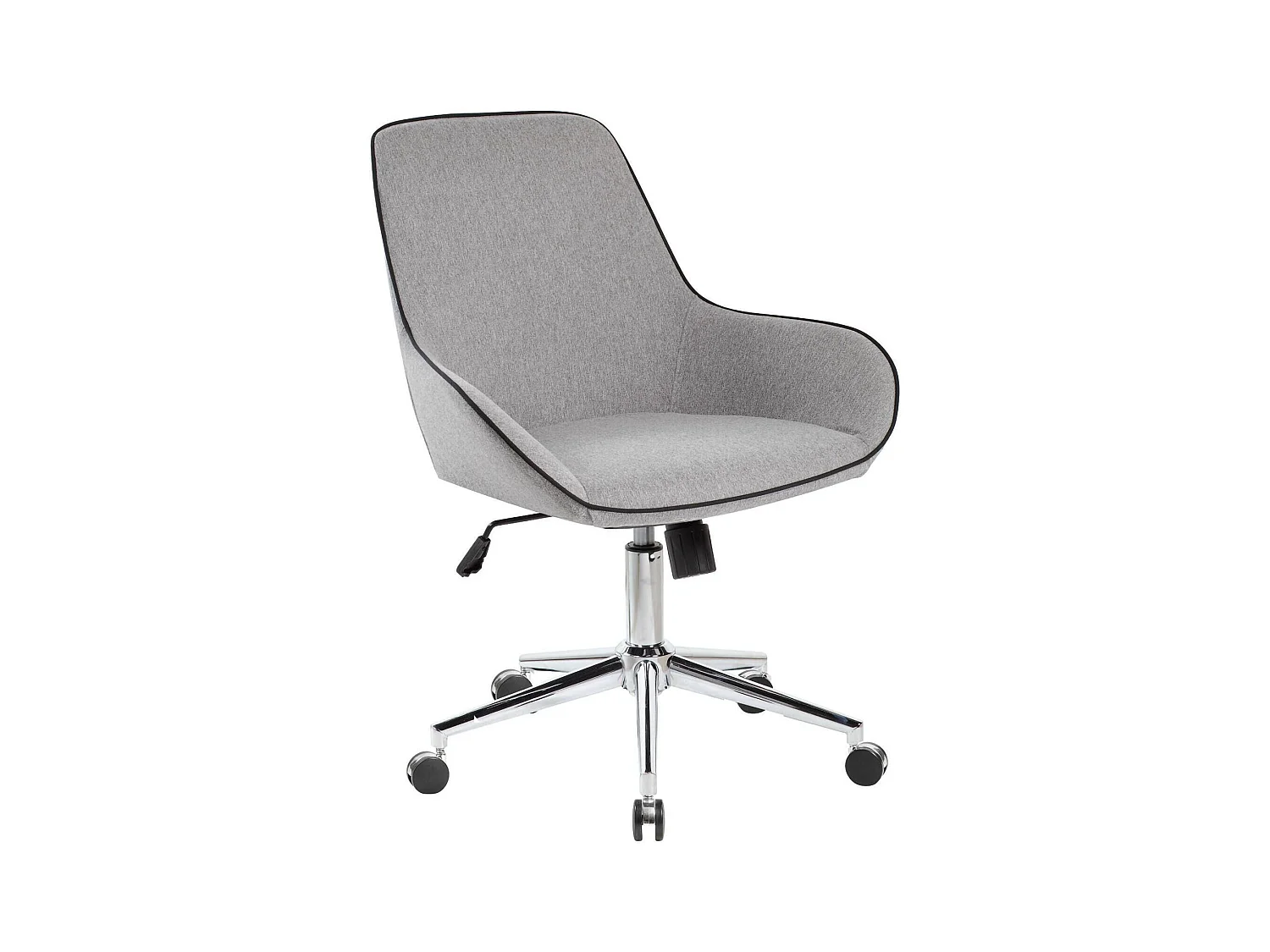 Chaise de bureau Darwin, Chaise de travail à roulettes, Siège de bureau ergonomique, 66x59h98 cm, Gris