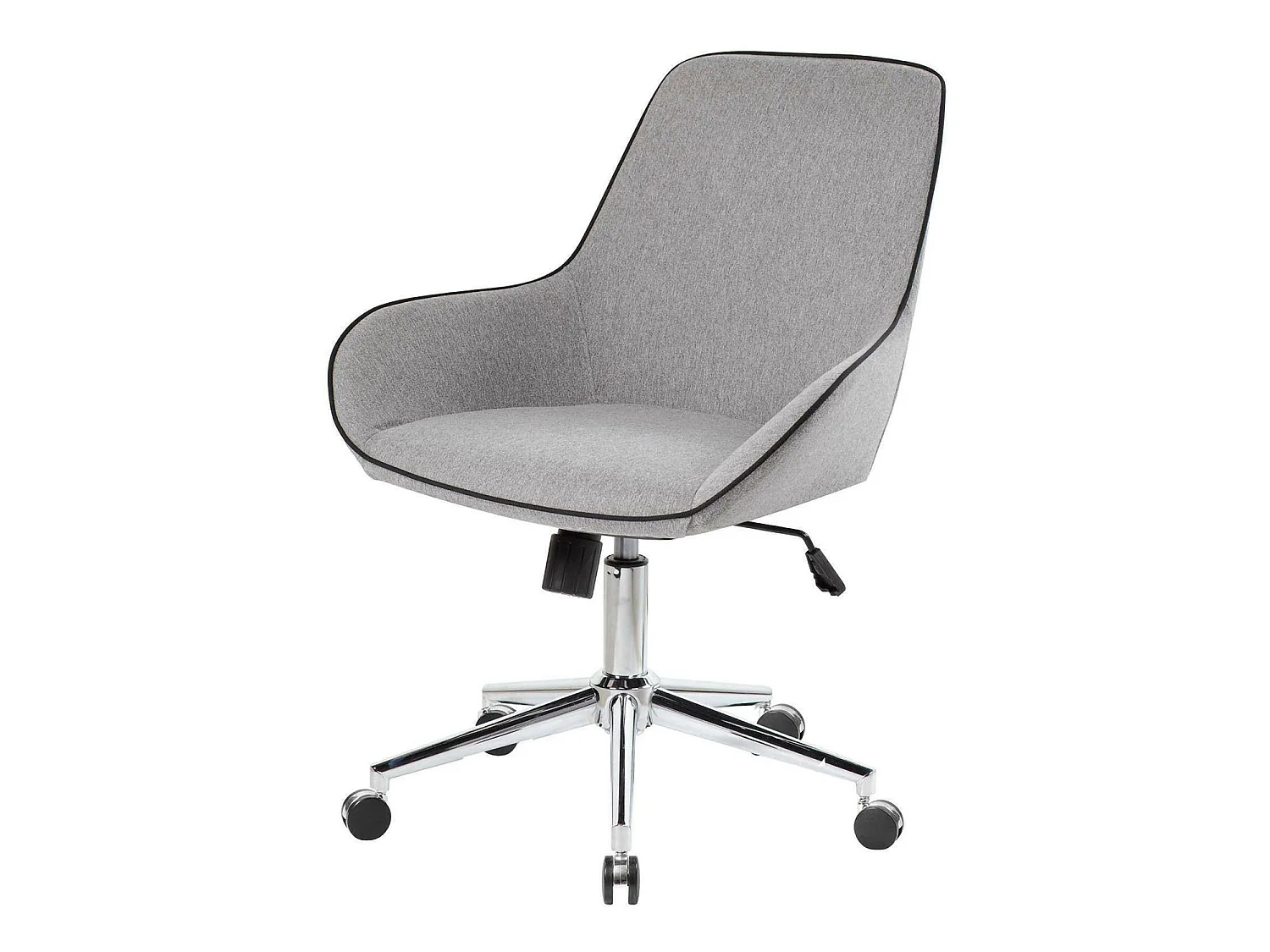 Chaise de bureau Darwin, Chaise de travail à roulettes, Siège de bureau ergonomique, 66x59h98 cm, Gris