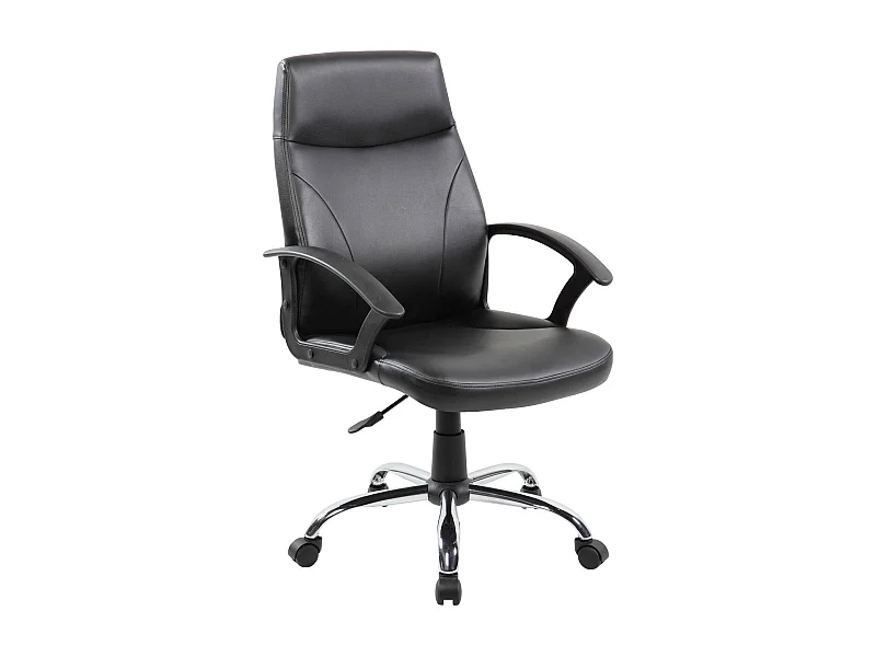 Macquarie bureaustoel, Executive fauteuil met armleuningen, Ergonomische bureaustoel, Zwart, 60x59h100/110 cm