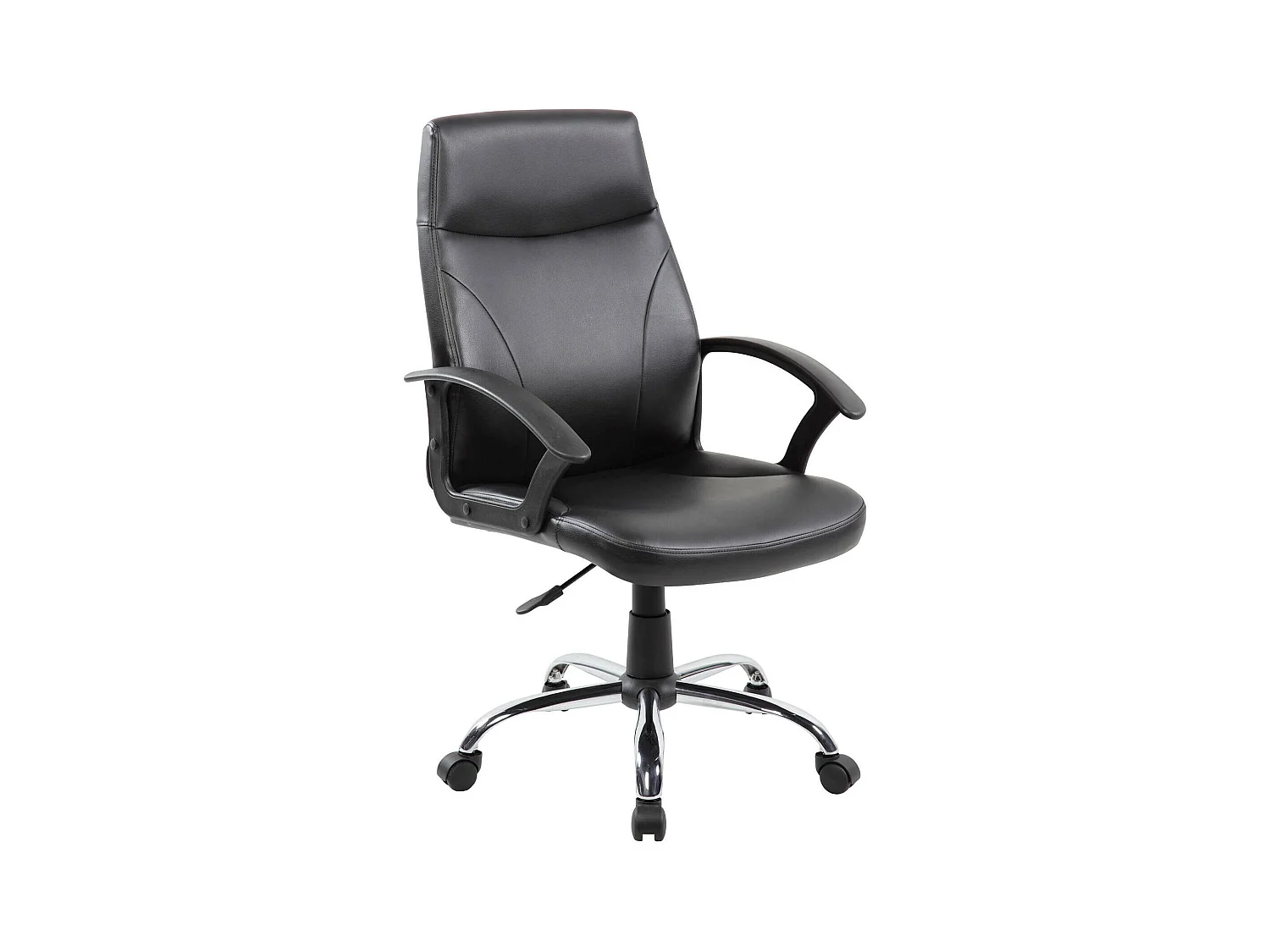 Macquarie bureaustoel, Executive fauteuil met armleuningen, Ergonomische bureaustoel, Zwart, 60x59h100/110 cm
