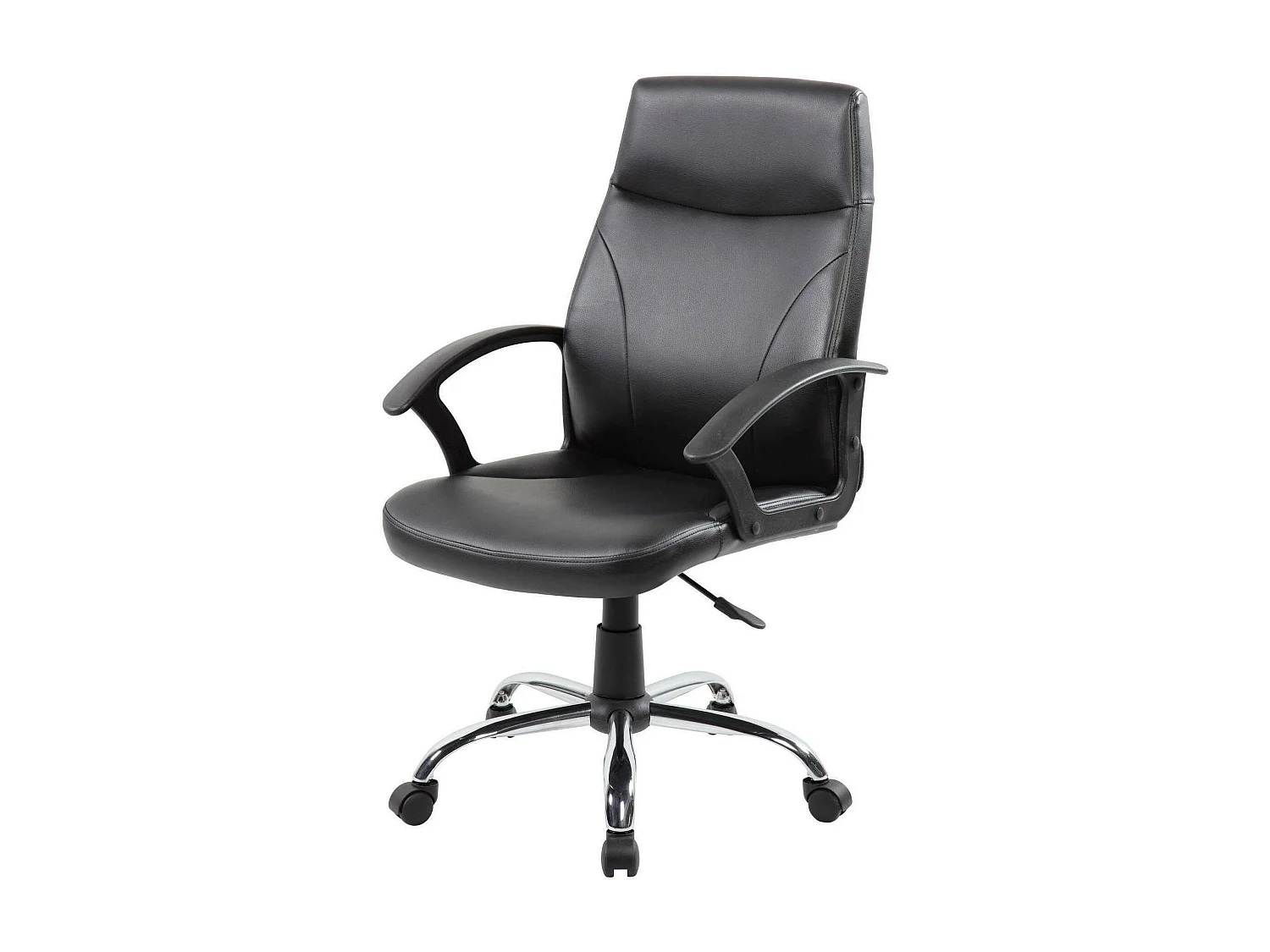 Chaise de bureau Macquarie, Chaise de direction avec accoudoirs, Chaise de bureau ergonomique, Noir, 60x59h100/110 cm