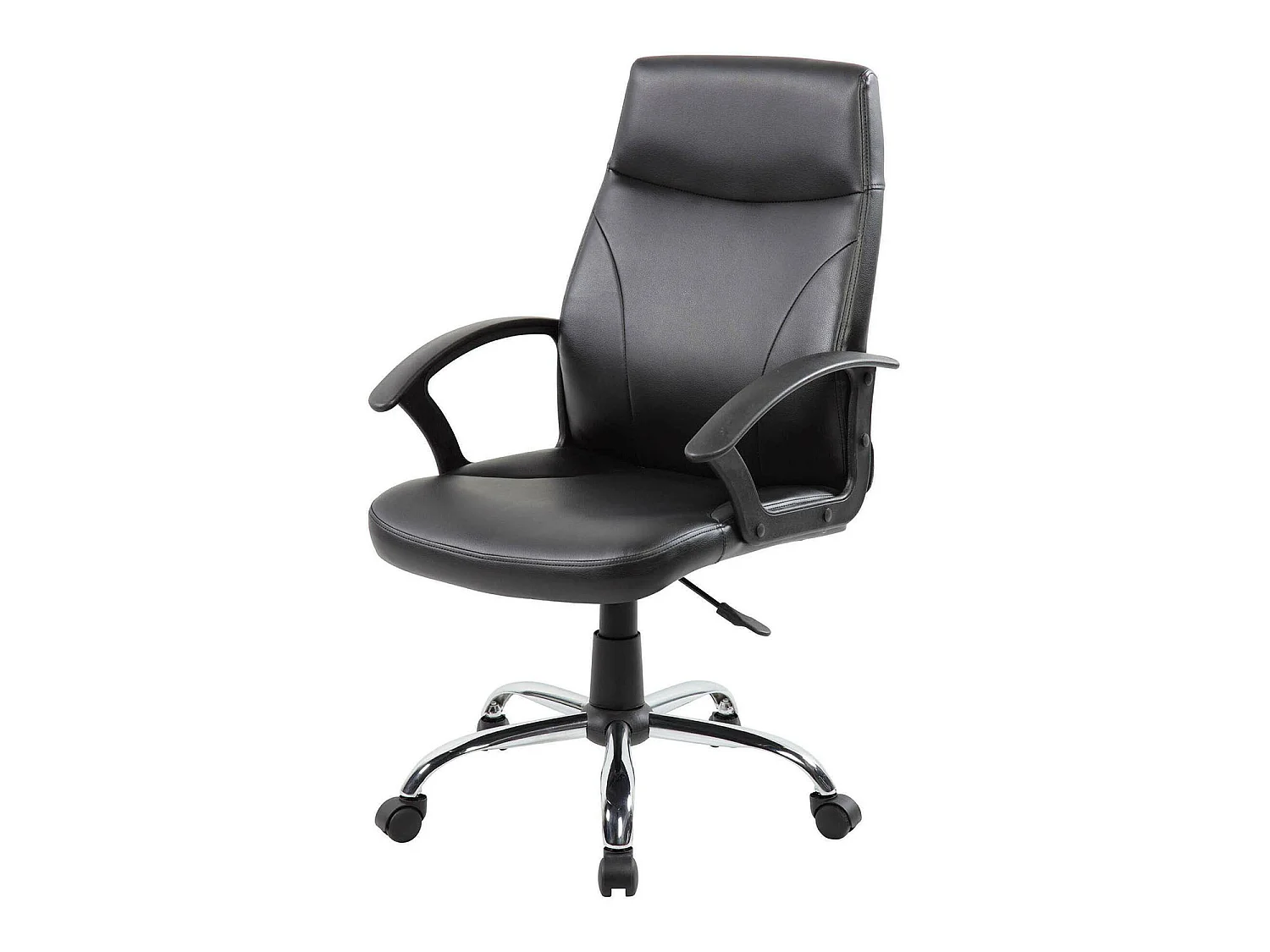 Cadeira de escritório Macquarie, Poltrona executiva com braços, Cadeira de escritório ergonômica, Preto, 60x59h100/110 cm
