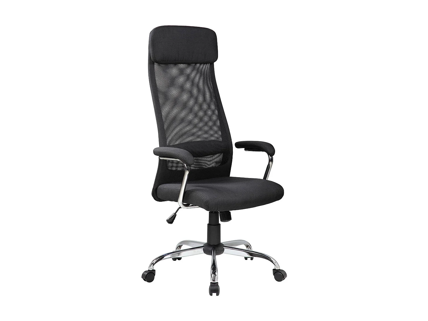 Chaise de bureau Canberra, Fauteuil présidentiel avec accoudoirs, Chaise de bureau ergonomique, 65x65h126/136 cm, Noir