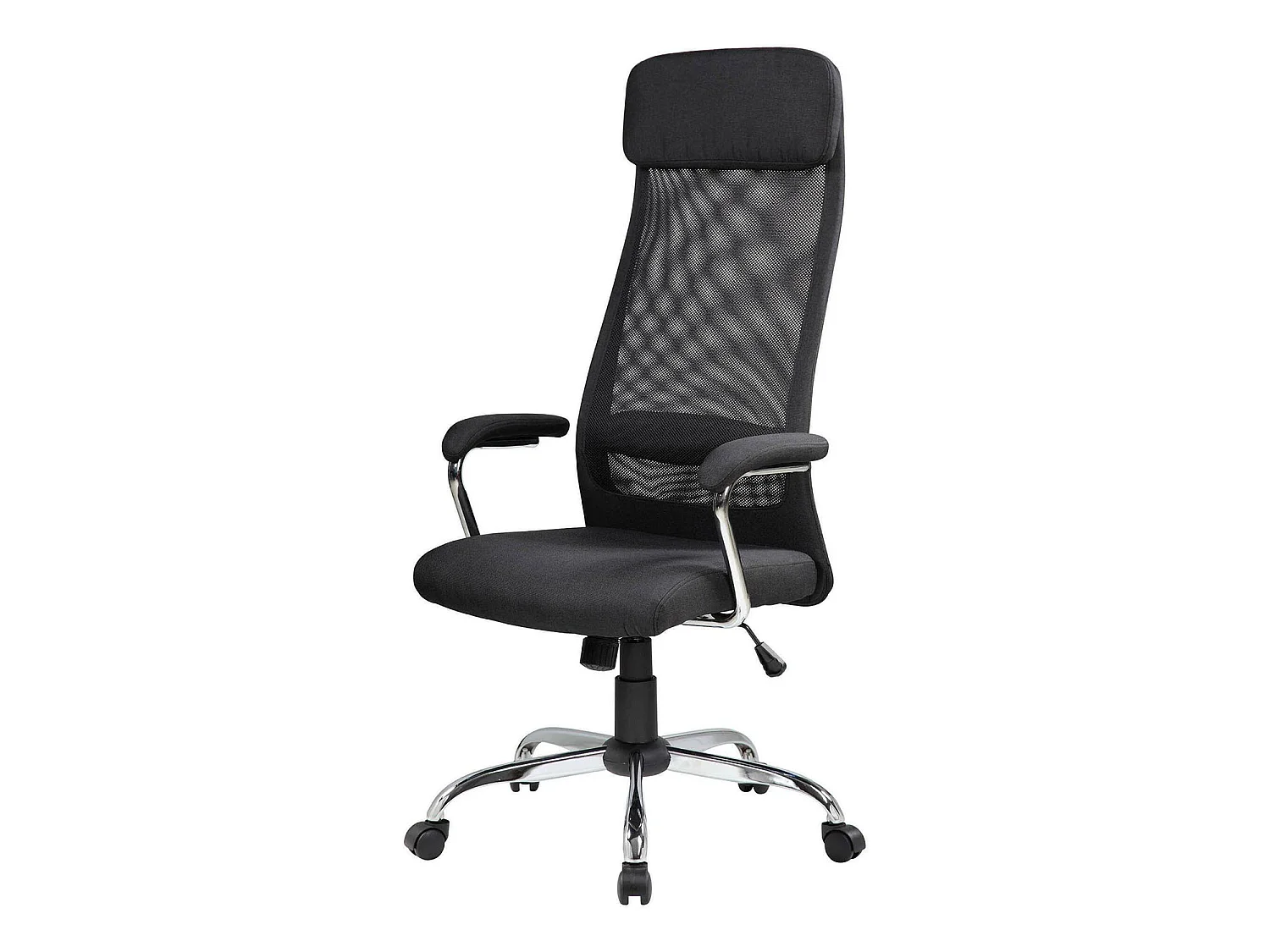 Chaise de bureau Canberra, Fauteuil présidentiel avec accoudoirs, Chaise de bureau ergonomique, 65x65h126/136 cm, Noir