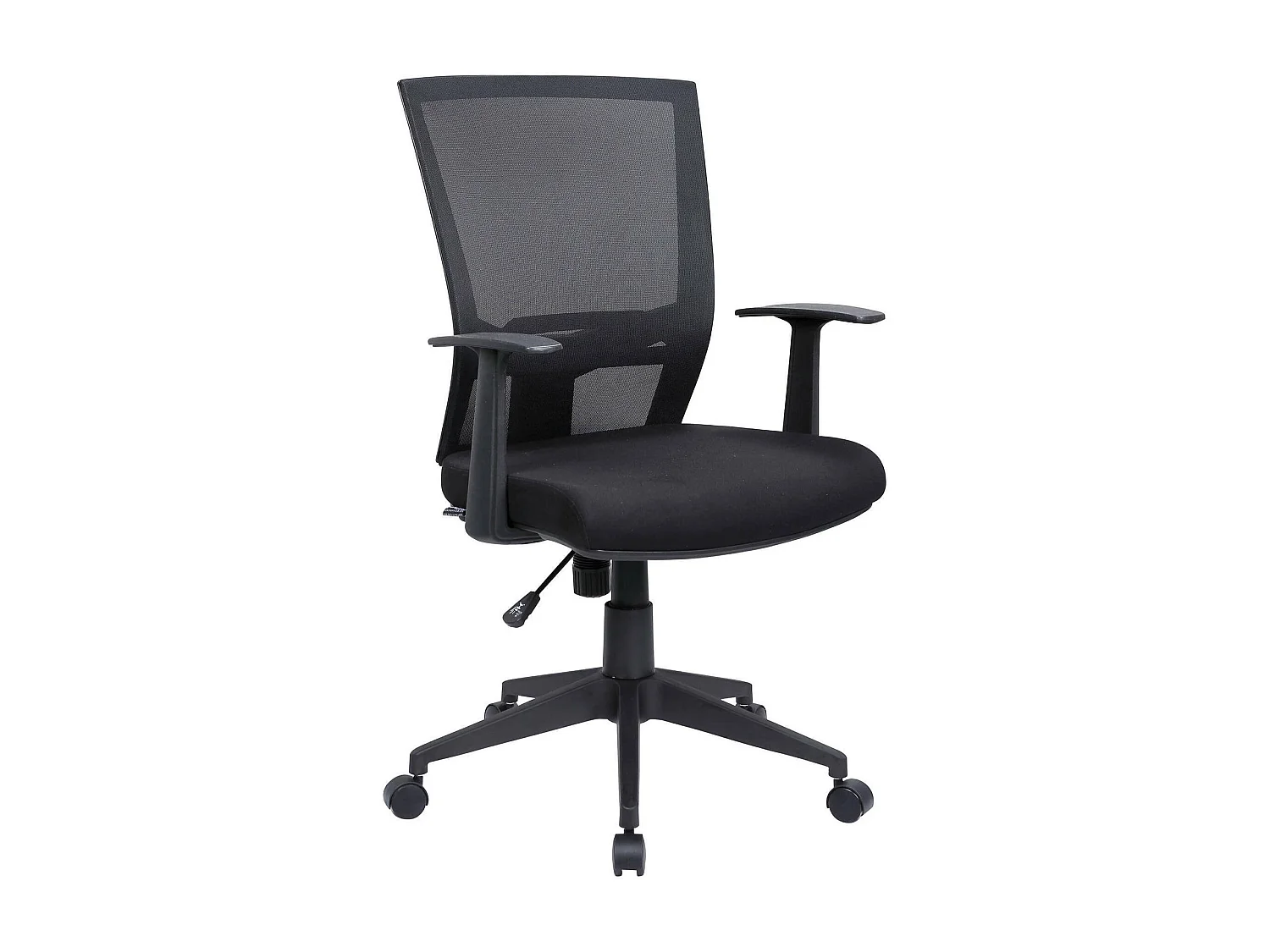 Chaise de bureau Palmerston, Chaise de direction en maille avec accoudoirs, Siège de bureau ergonomique, 59x64h96/106 cm, Noir